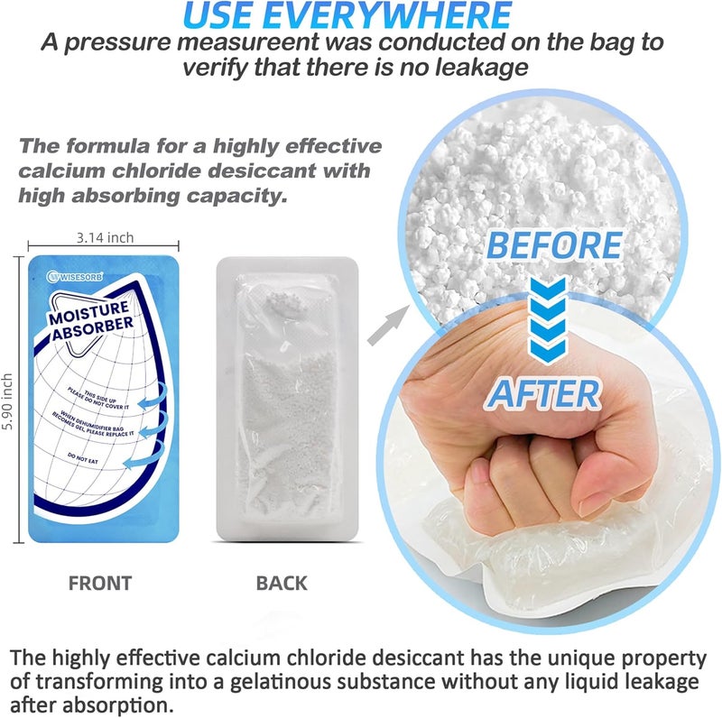 Wisesorb 25 Gram 10 Packs Moisture Absorbers Packs, Leakproof Desiccant Dehumidifier Bags for Bathrooms, Basements, Rvs, Humidity Absorbers Packets for Closet - Image 2